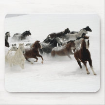 Pferde im Schnee Mauspad