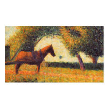Pferde- und Wagenmalerei Pointillistkunst Seurat Visitenkartenvorlage