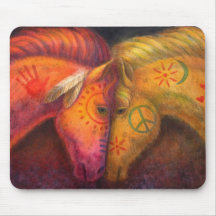 Pferdegeschenk, Kriegs-Friedenspferde, Western-Tie Mousepad