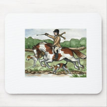 Pferdekunst Foxhunt Mädchen auf Farben-Pony Mauspad