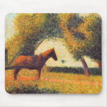 Pferdekunstmalerei Pointillistkünstler Seurat Mousepad