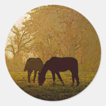 PferdePop-Kunst Runde Sticker