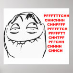 PFFTCH lachendes Raserei-Gesichts-Comic Meme Posterdrucke