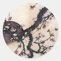 Pflaumen-Blüten und der Mond, Hokusai Stickers