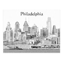 Philadelphia-Skizze-Postkarte