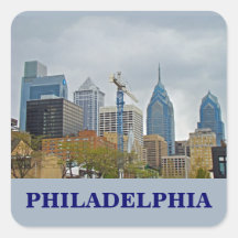 Philadelphia-Skyline vom Fluss-Weg Sticker