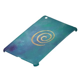 Philip Bowman Infinity Bright Blue Spiral Gold iPad Mini Case