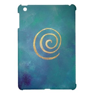 Philip Bowman Infinity Bright Blue Spiral Gold iPad Mini Case