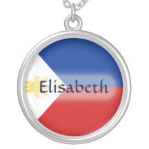 Philippinen-Flagge + Namenshalskette