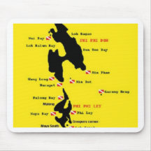 PhiPhi Tauchen-Standorte - groß Mousepad