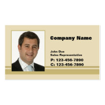 Photo Business Card Buff with Stripes