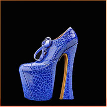 PHOTSCULPTURE FÜR IHREN SCHREIBTISCH-BLAUEN SCHUH  PHOTOFIGUR