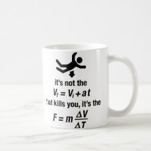 Physik - es ist die plötzliche Verlangsamung, die  Tasse
