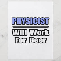 Physiker… arbeitet für Bier Bedruckte Flyer