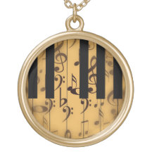 Piano Keys and Musical Notes Pendant