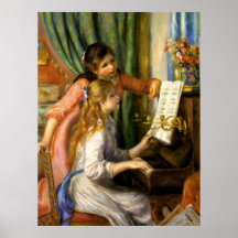 Pierre-Auguste Renoir- - JeunesFilles Au Klavier Plakatdruck