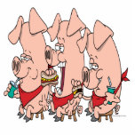 piggy Cartoon des lustigen des Schweins Party hera Photostatuen
