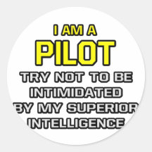 Pilot… überlegene Intelligenz Runde Sticker