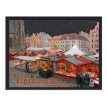 Pilsen - Weihnachtsmarkt-Lichter Postkarte