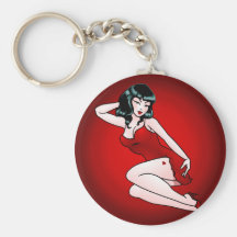 Pin herauf Mädchen Keychain Retro Geschenke Pin-ob Schlüsselbänder