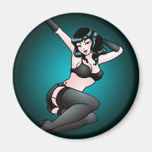Pin herauf Mädchen-Kühlschrankmagnet-Retro Jazzpin