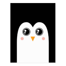 Pinguin-Gesicht mit großer Augen-Postkarte