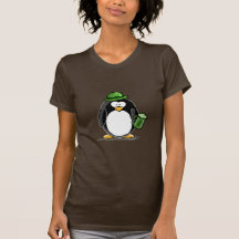 Pinguin mit grünem Bier T-shirts