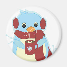 Pinguin mit Kakao Kühlschrankmagnet