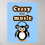 Pinguin-Musikfan Plakate