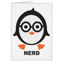Pinguin - nerd - penguin grußkarte