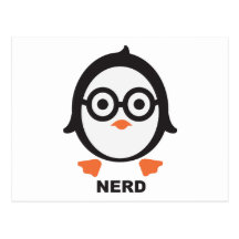 Pinguin - nerd - penguin postkarten