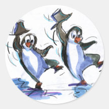 Pinguin-Tanzen Stickers