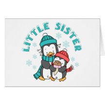 Pinguin-Winter-kleine Schwester Grußkarte
