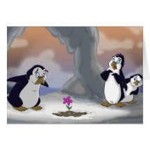 Pinguine im Früjahr Grußkarten