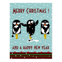 Pinguinweihnachtsgrüße Postkarten