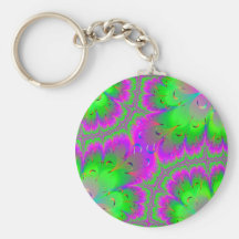 Pink and Green Peacock Tail Keychain