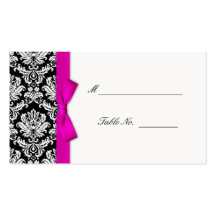 Pink-Bogen-Damast-Hochzeits-Tabelle Placecards Visitenkarte