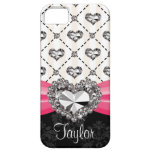 Pink-Bogen-Diamant-HerzRhinestone iPhone 5 Schutzhülle