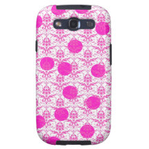 Pink-Damast mit rosa Tupfen Etui Fürs Galaxy S3