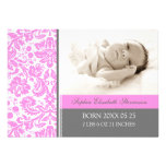 Pink Gray Template New Baby Birth Announcement