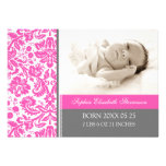Pink Gray Template New Baby Birth Announcement