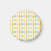 Pink green blue yellow preppy diamonds fridge magnets