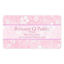 Pink Heart Flowers Business Card Template