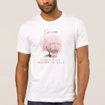 Pink Heart Leaf Tree Wedding T-Shirts