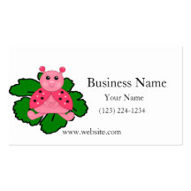 Pink Ladybug Sitting On A Leaf Business Card