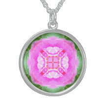 Pink Rose Mandala Halskette