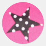 Pink-Stern-Entwurfs-runde Aufkleber