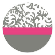 Pink und graues Blumenmuster aufkleber