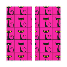 Pink-und Schwarz-Miezekatze-Katzen-Collage Gespannte Galerie Drucke