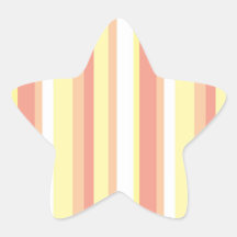 Pink Yellow and White Stripes Star Sticker